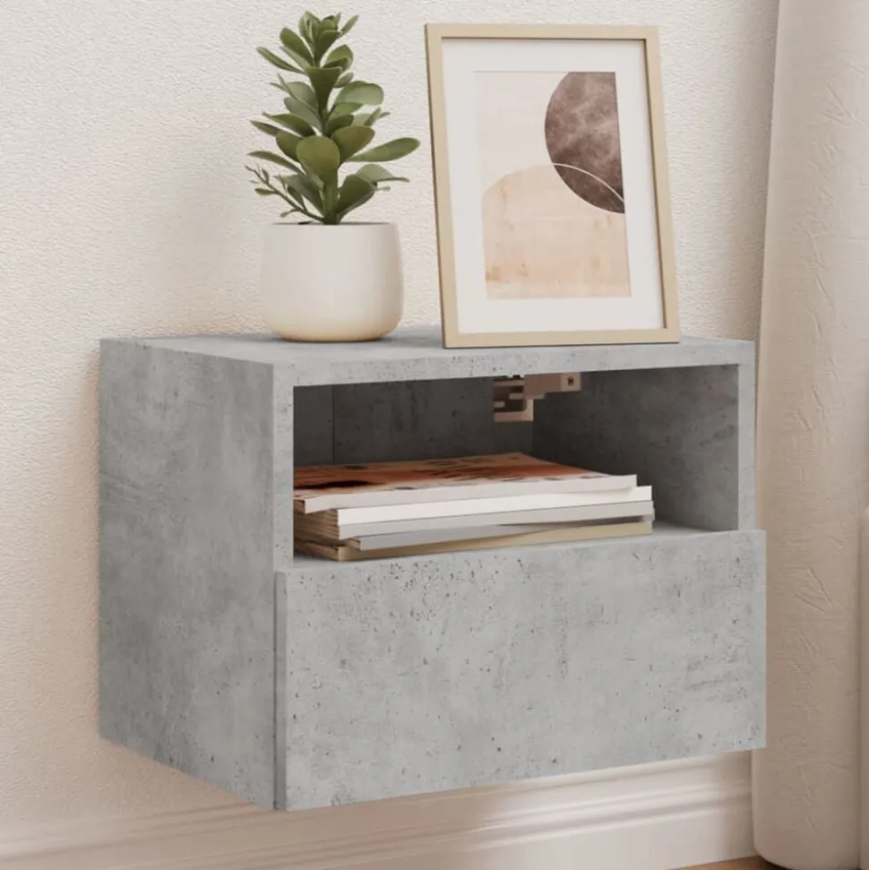 vidaXL Tv-wandmeubels 2 st 40x30x30 cm bewerkt hout betongrijs