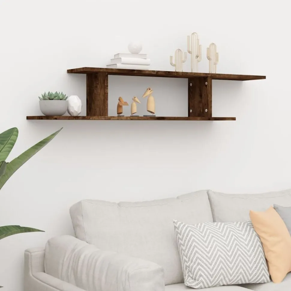 vidaXL Tv-wandschap 125x18x23 cm bewerkt hout gerookt eikenkleurig