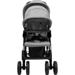 vidaXL Tweelingkinderwagen tandem staal lichtgrijs