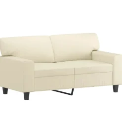 vidaXL Tweezitsbank 120 cm kunstleer crèmekleurig