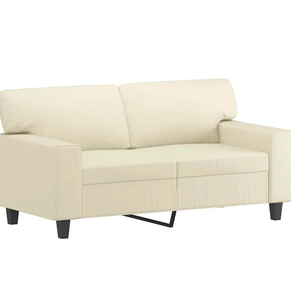 vidaXL Tweezitsbank 120 cm kunstleer crèmekleurig