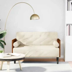vidaXL Tweezitsbank met kussen 110 cm linnen