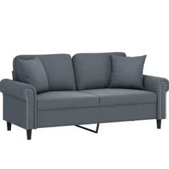 vidaXL Tweezitsbank met sierkussens 140 cm fluweel donkergrijs