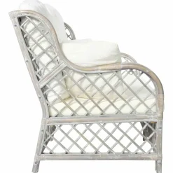 vidaXL Tweezitsbank rattan grijs