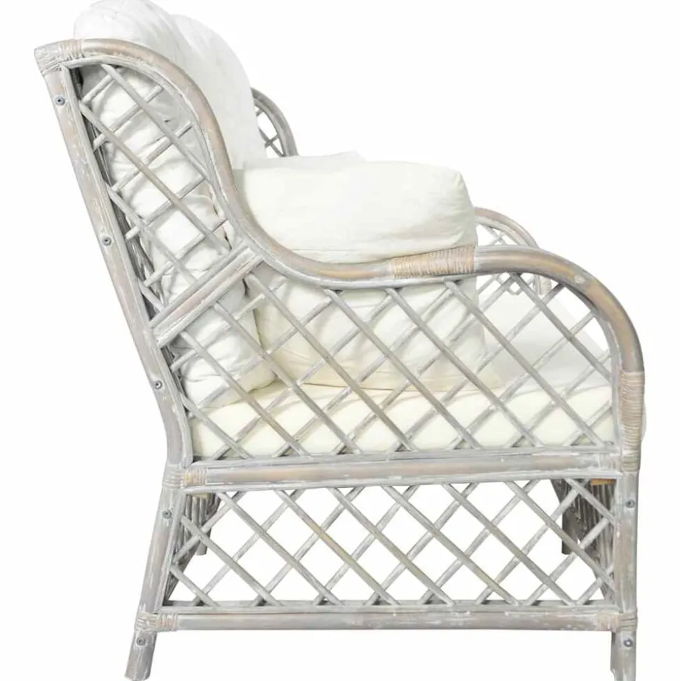 vidaXL Tweezitsbank rattan grijs