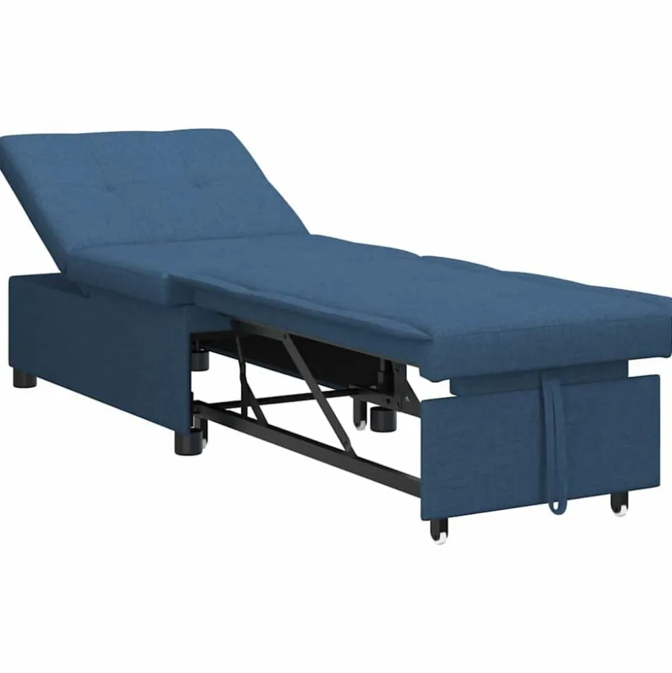 vidaXL Uittrekbare Slaapbank Blauw 194 x 50 x 82 cm Stof