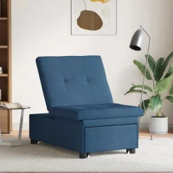 vidaXL Uittrekbare Slaapbank Blauw 194 x 50 x 82 cm Stof