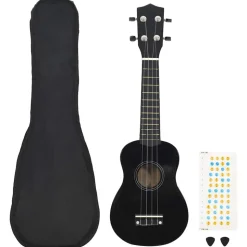 vidaXL Ukuleleset met tas voor kinderen sopraan 21'' zwart