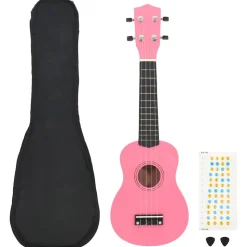 vidaXL Ukuleleset met tas voor kinderen sopraan 21'' roze