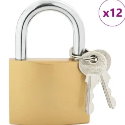 vidaXL U-slot met sleutels Koper 6 x 2 x 9,1 cm IJzer