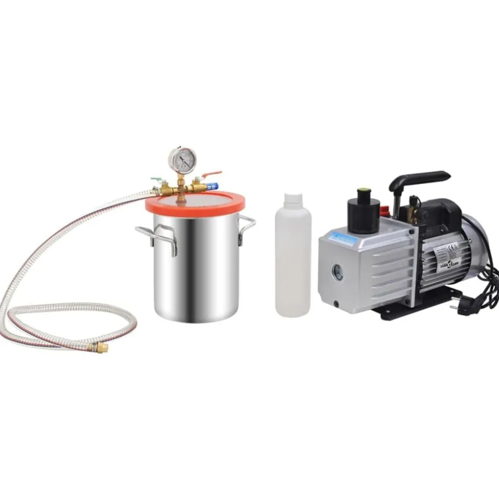 vidaXL Vacuümkamer met 2-traps pomp 5,5 L