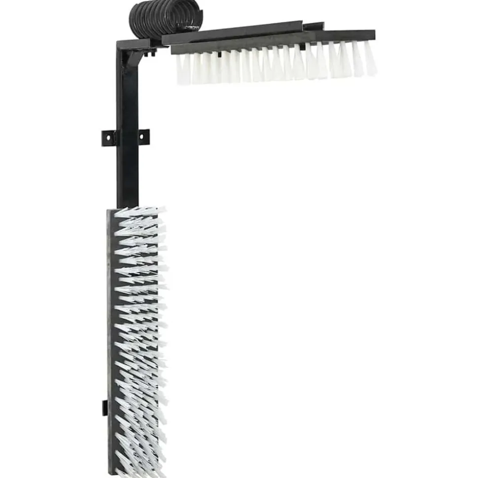 vidaXL Vee borstels Verstelbaar Zwart en Wit 84 x 10 x 91 cm PVC
