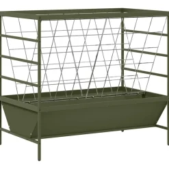 vidaXL Vee voeder Olijf Groen 100 x 60 x 90 cm Koudgewalst Staal