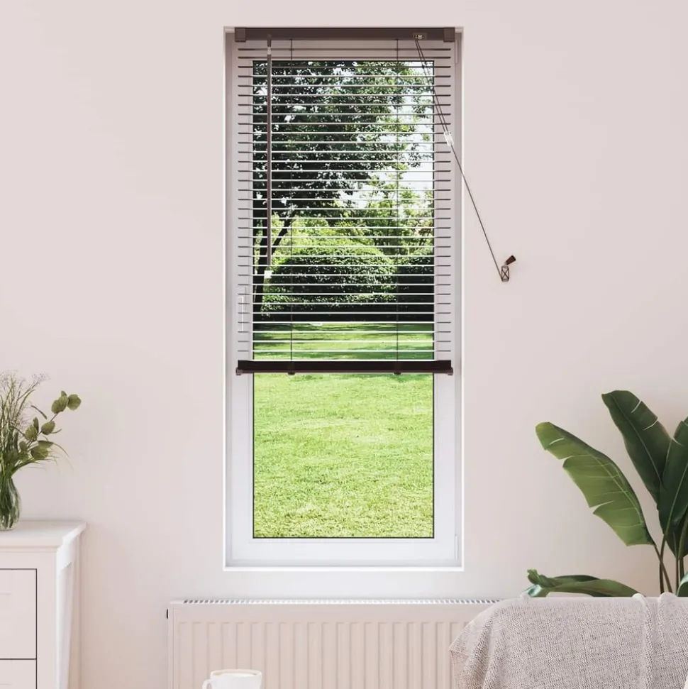 vidaXL Venetiaanse Blind Donkerbruin met Patroon 150 x 40 cm PVC
