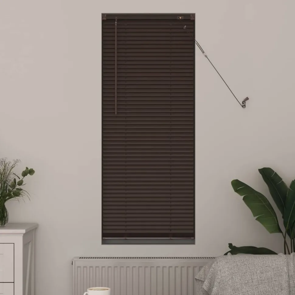 vidaXL Venetiaanse Blind Donkerbruin met Patroon 150 x 40 cm PVC