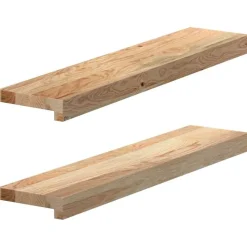 vidaXL Vensterbanken 2 st onbehandeld 70x15x2 cm massief eikenhout