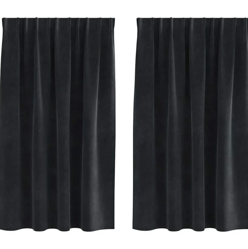 vidaXL Verduisterende gordijnen 2 pcs Zwart 140 x 140 cm Fluweel