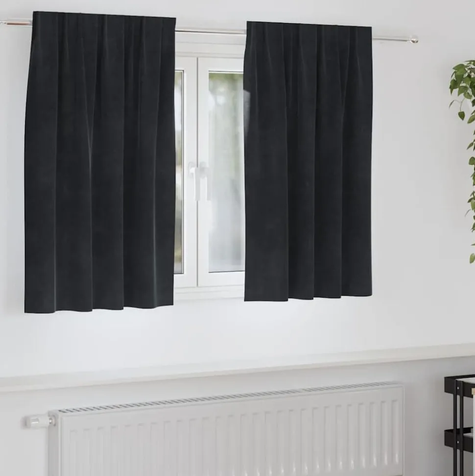 vidaXL Verduisterende gordijnen 2 pcs Zwart 140 x 140 cm Fluweel