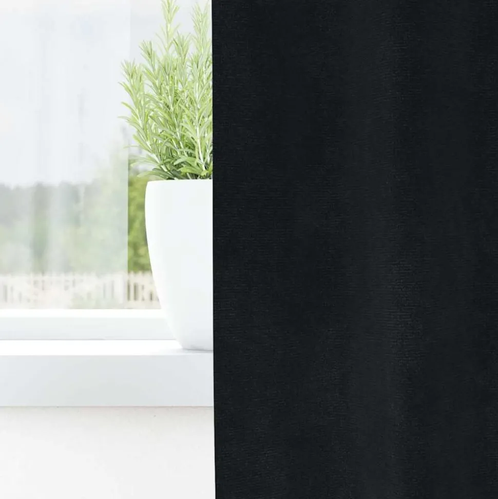 vidaXL Verduisterende gordijnen 2 pcs Zwart 140 x 140 cm Fluweel