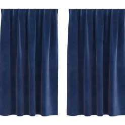 vidaXL Verduisterende gordijnen 2 pcs Donkerblauw 140 x 140 cm Fluweel