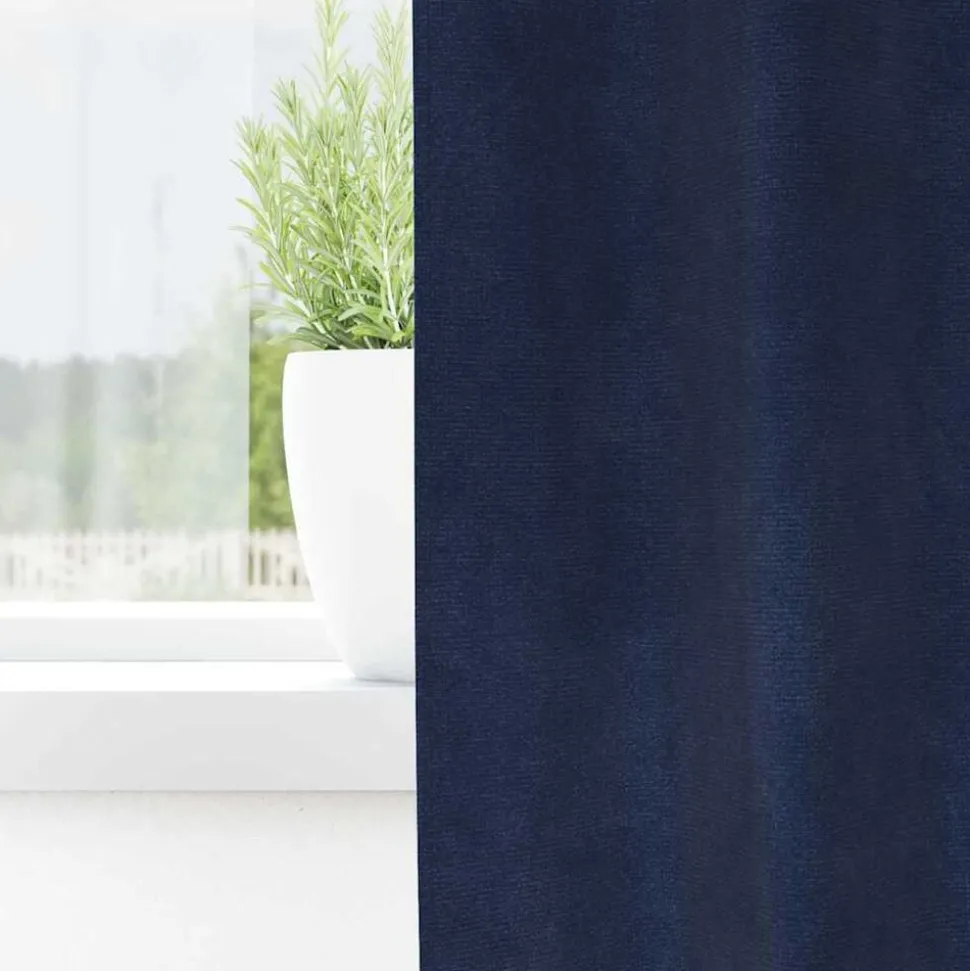 vidaXL Verduisterende gordijnen 2 pcs Donkerblauw 140 x 140 cm Fluweel