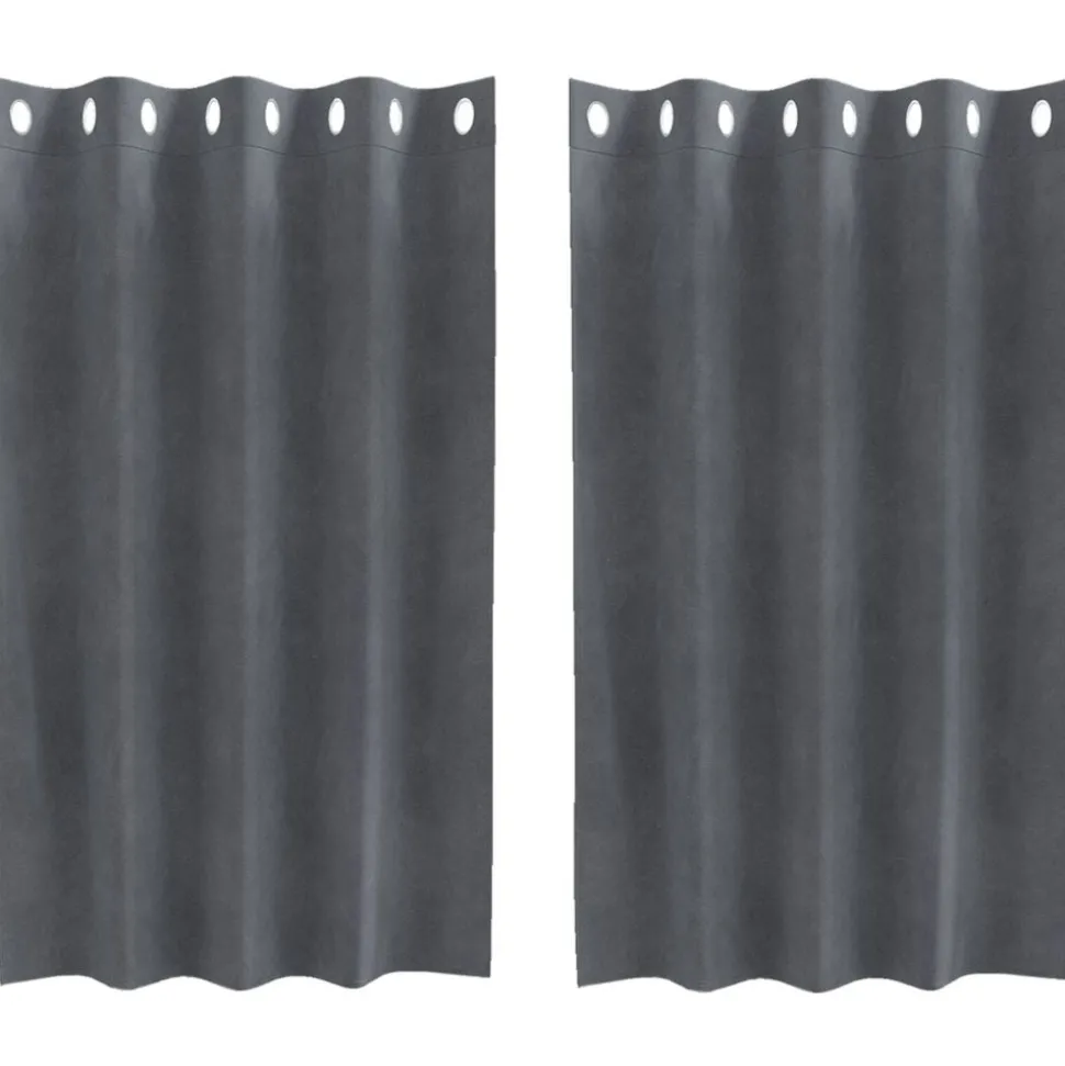 vidaXL Verduisterende gordijnen 2 pcs Lichtgrijs 140 x 140 cm Fluweel