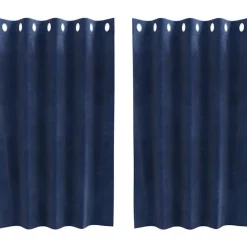 vidaXL Verduisterende gordijnen 2 pcs Donkerblauw 140 x 140 cm Fluweel
