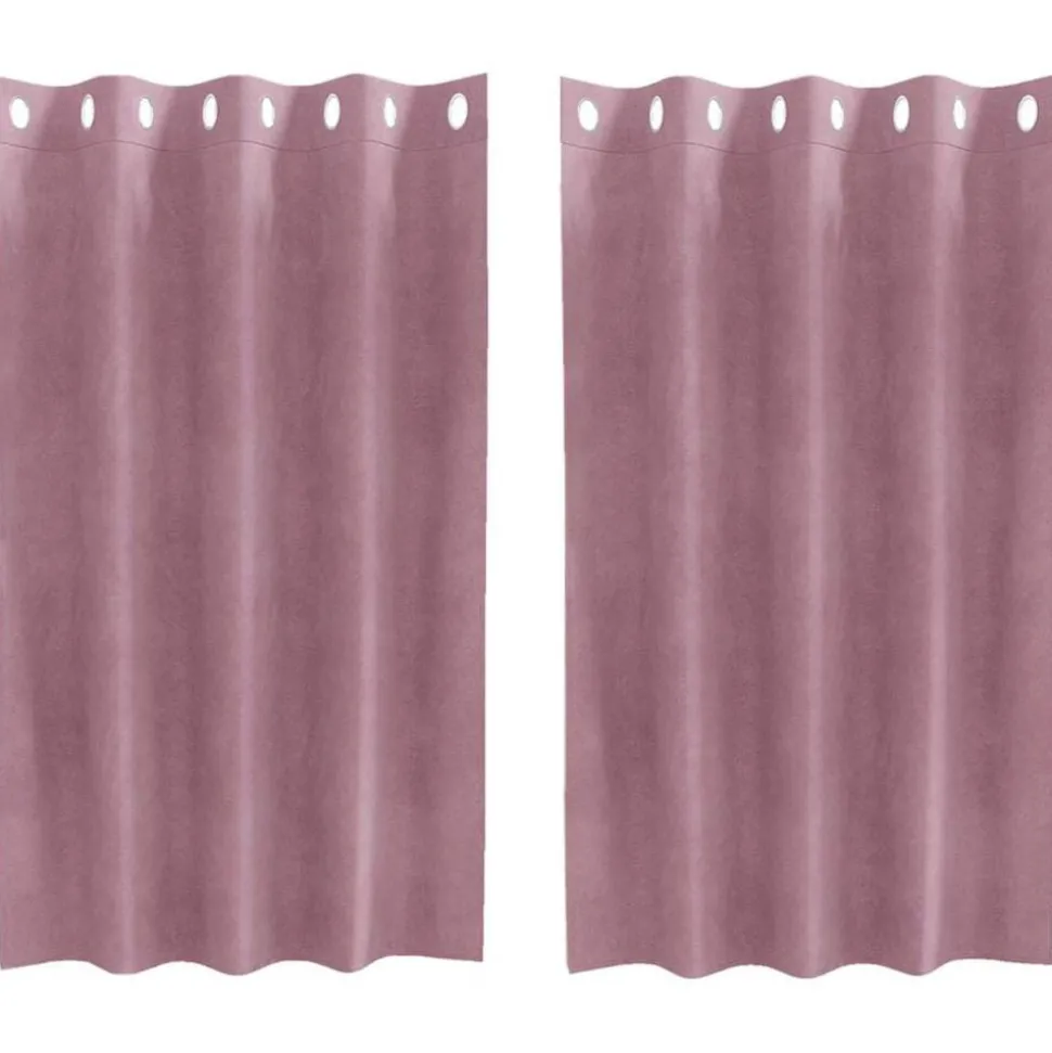 vidaXL Verduisterende gordijnen 2 pcs Donkerroze 140 x 140 cm Fluweel