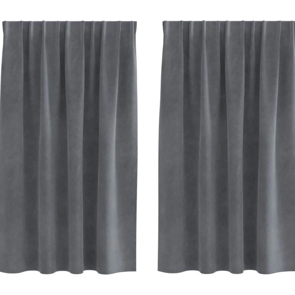 vidaXL Verduisterende gordijnen 2 pcs Lichtgrijs 140 x 140 cm Fluweel