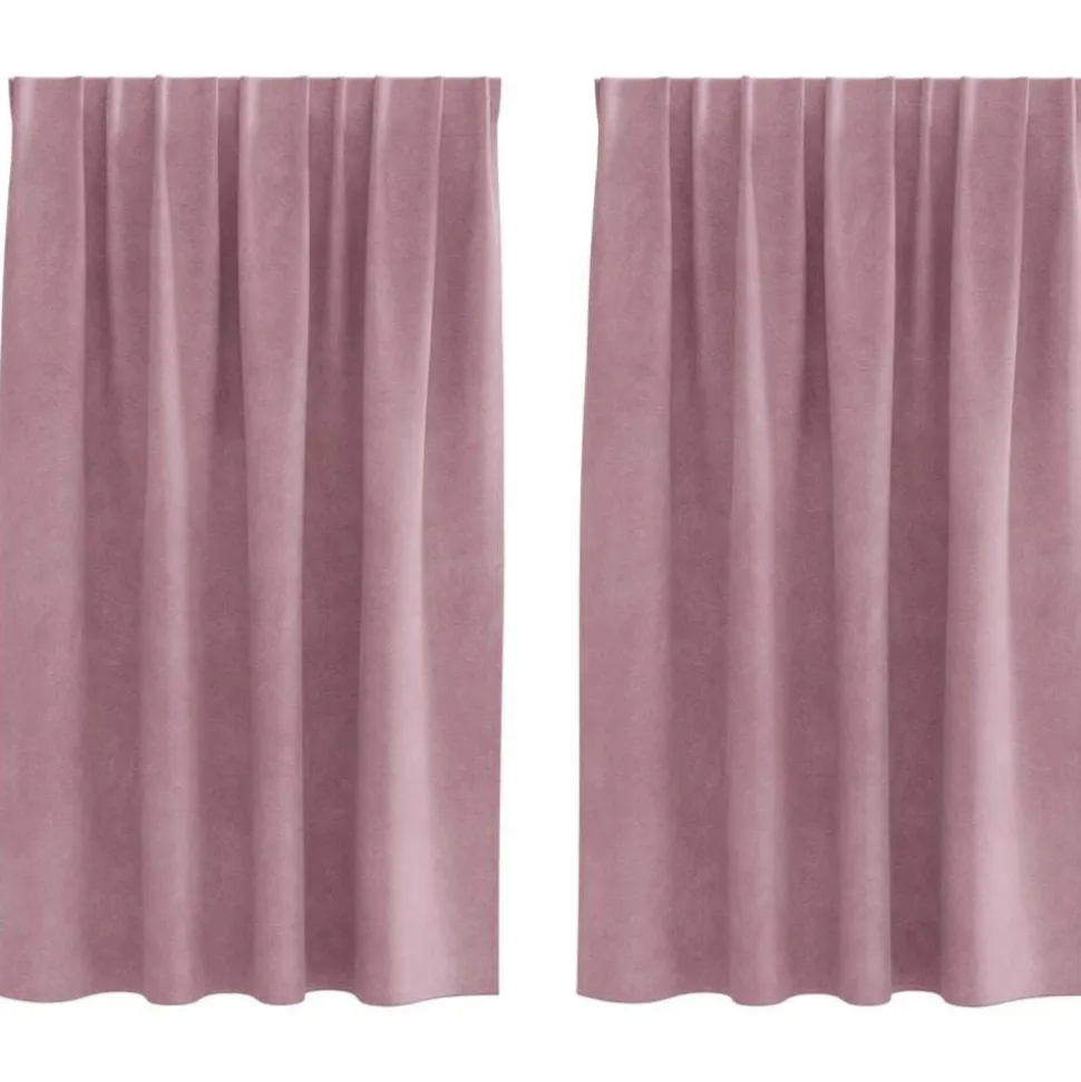 vidaXL Verduisterende gordijnen 2 pcs Donkerroze 140 x 140 cm Fluweel