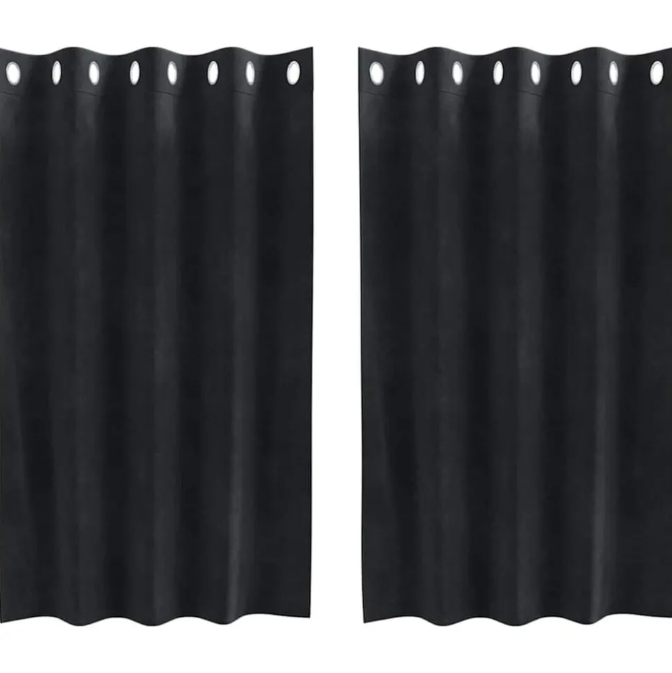 vidaXL Verduisterende gordijnen 2 pcs Zwart 140 x 140 cm Fluweel