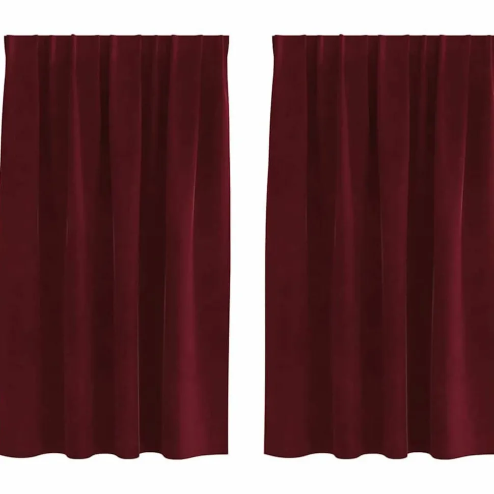 vidaXL Verduisterende gordijnen 2 pcs Wijnrood 140 x 140 cm Fluweel