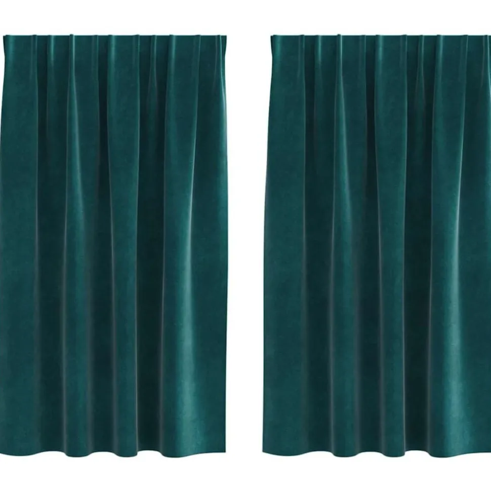 vidaXL Verduisterende gordijnen 2 pcs Donkergroen 140 x 140 cm Fluweel