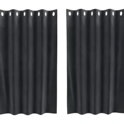 vidaXL Verduisterende gordijnen 2 pcs Donkergrijs 140 x 140 cm Fluweel