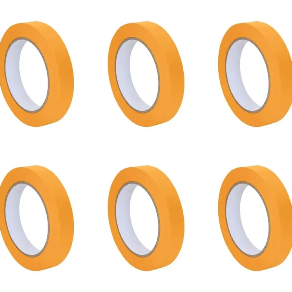 vidaXL Verf Maskertapes 6 pcs Geel 19mm x 50m Papier