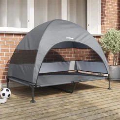 vidaXL Verhoogd Hondenbed Lichtgrijs 127 x 81 x 108 cm Stof en Staal
