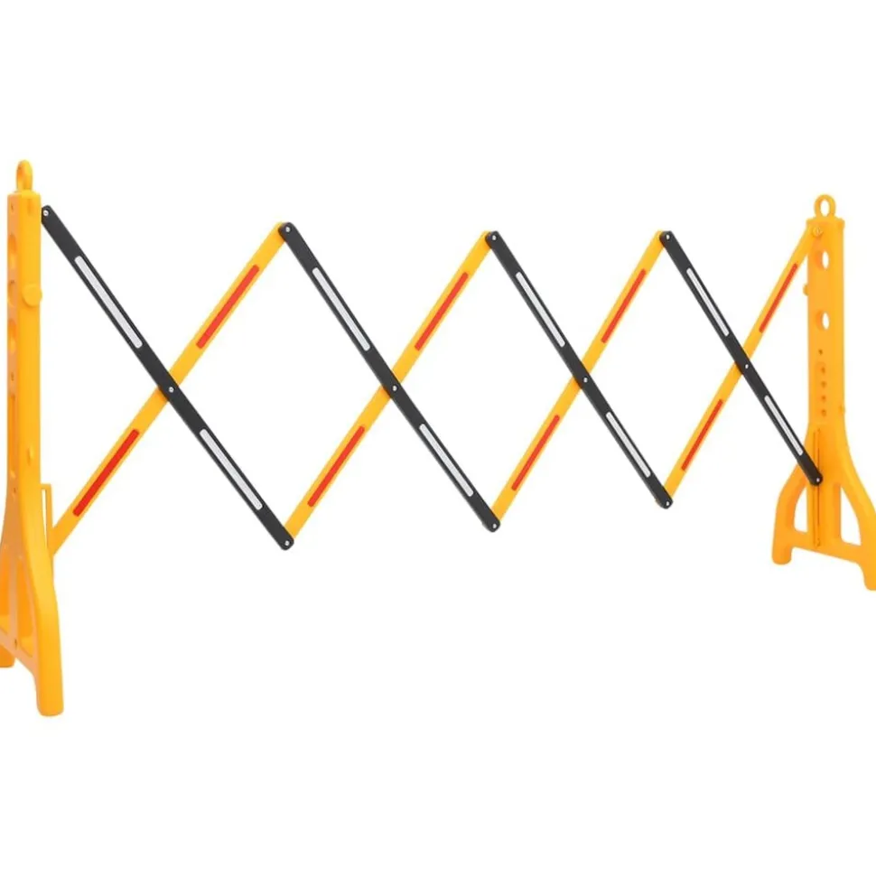 vidaXL Verkeersbarrière inklapbaar 250x38x96 cm geel en zwart