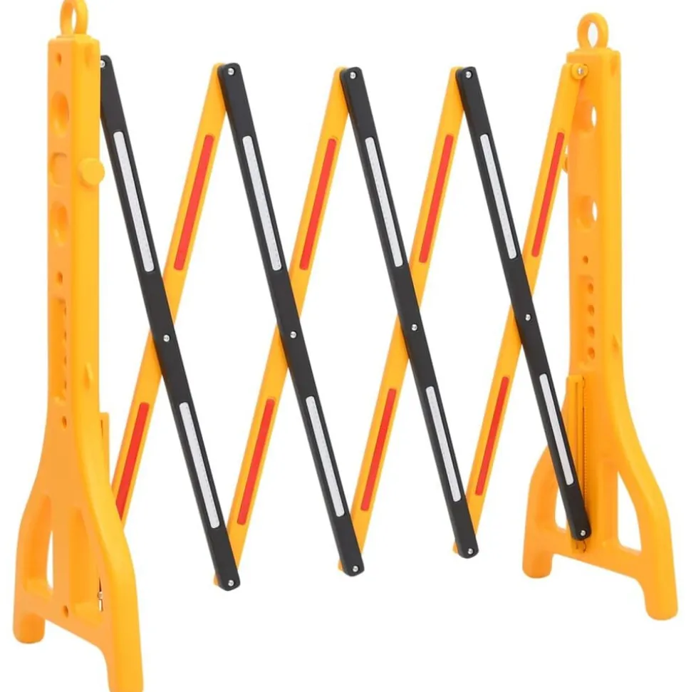 vidaXL Verkeersbarrière inklapbaar 250x38x96 cm geel en zwart