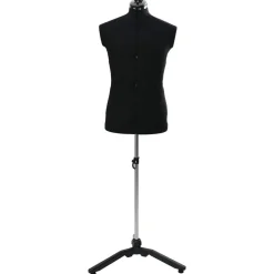 vidaXL Verstelbare Kleedvorm Man Zwart 37.5-45.5 inch Stof