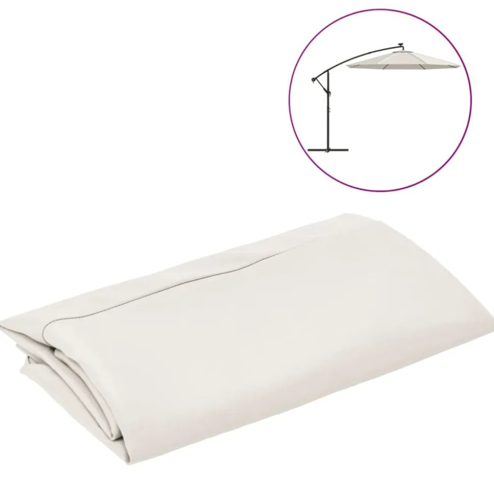 vidaXL Vervangingsdoek voor zweefparasol 300 cm zandwit