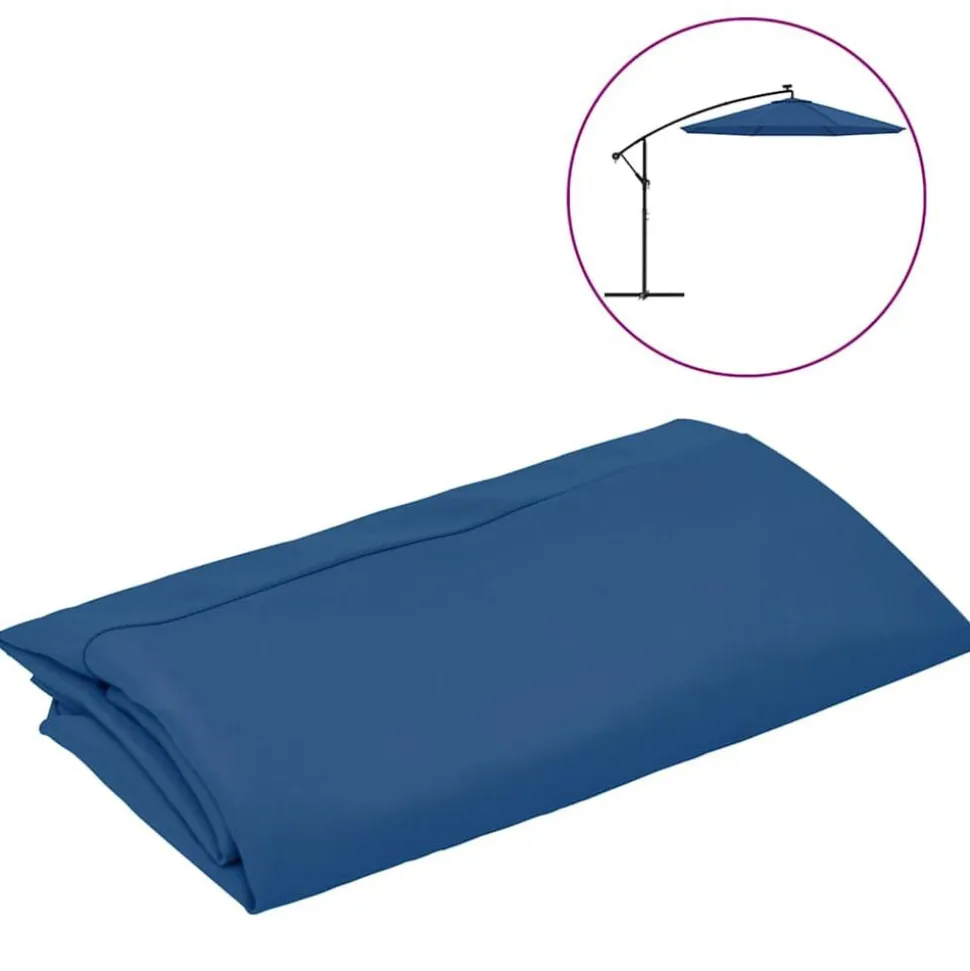 vidaXL Vervangingsdoek voor zweefparasol 300 cm azuurblauw