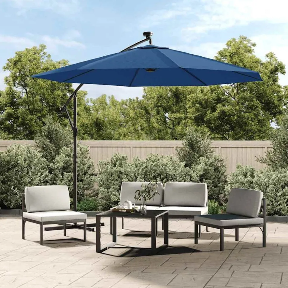 vidaXL Vervangingsdoek voor zweefparasol 300 cm azuurblauw