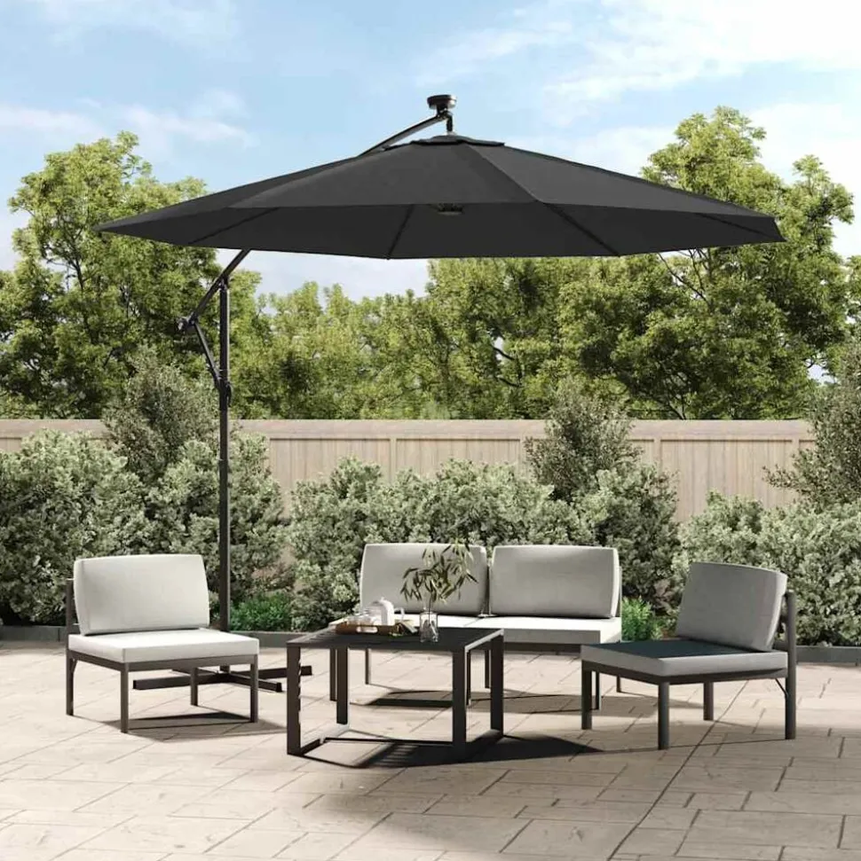 vidaXL Vervangingsdoek voor zweefparasol 300 cm antracietkleurig