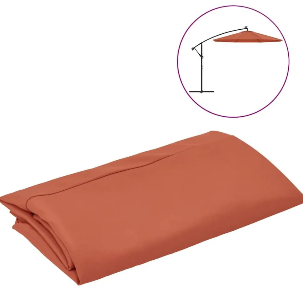 vidaXL Vervangingsdoek voor zweefparasol 300 cm terracottakleurig