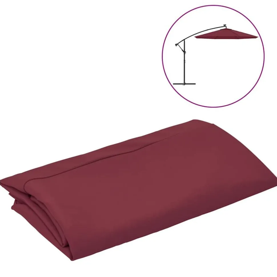 vidaXL Vervangingsdoek voor zweefparasol 300 cm bordeauxrood