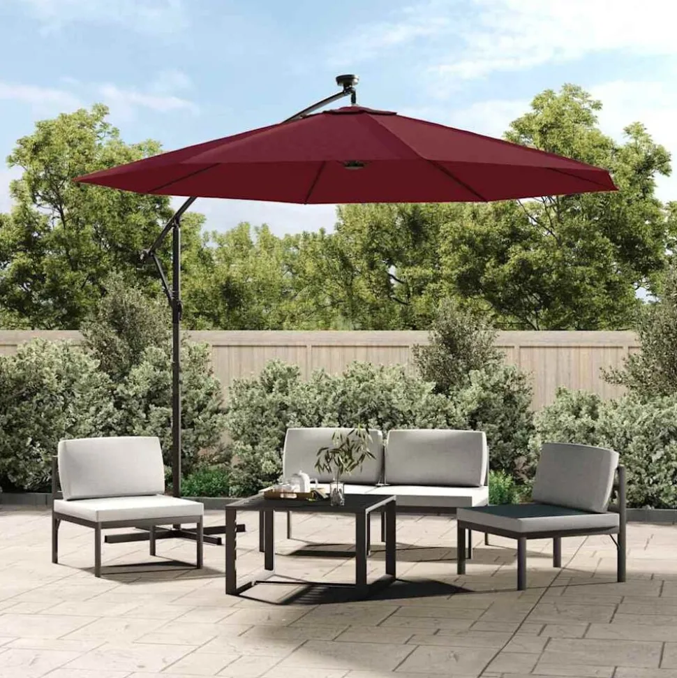 vidaXL Vervangingsdoek voor zweefparasol 300 cm bordeauxrood