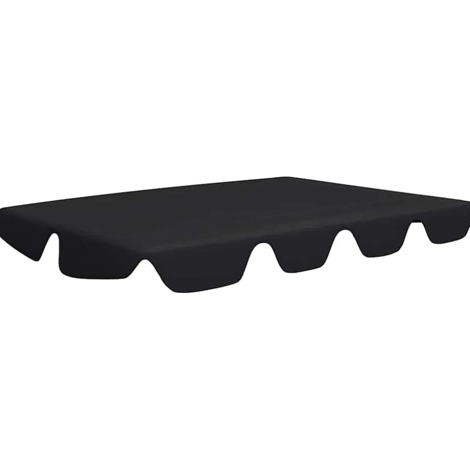 vidaXL Vervangingsluifel voor schommelbank 188/168x145/110 cm zwart