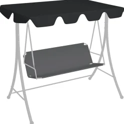 vidaXL Vervangingsluifel voor schommelbank 188/168x145/110 cm zwart