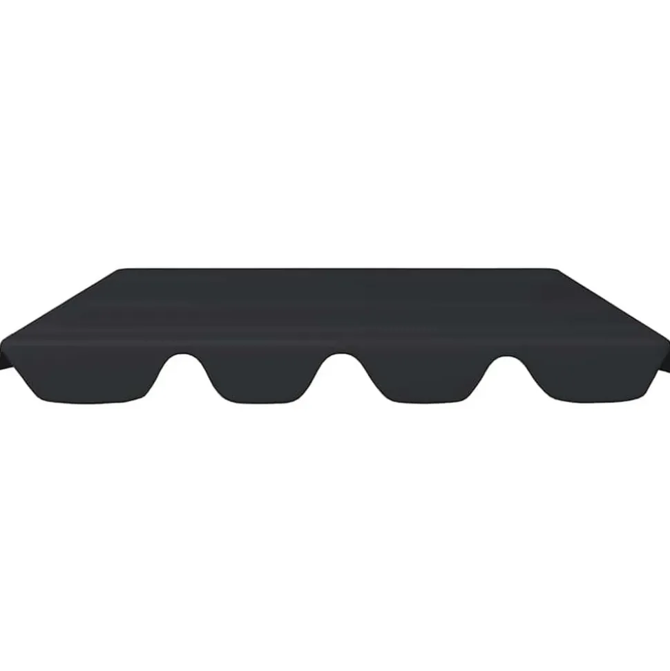 vidaXL Vervangingsluifel voor schommelbank 188/168x145/110 cm zwart