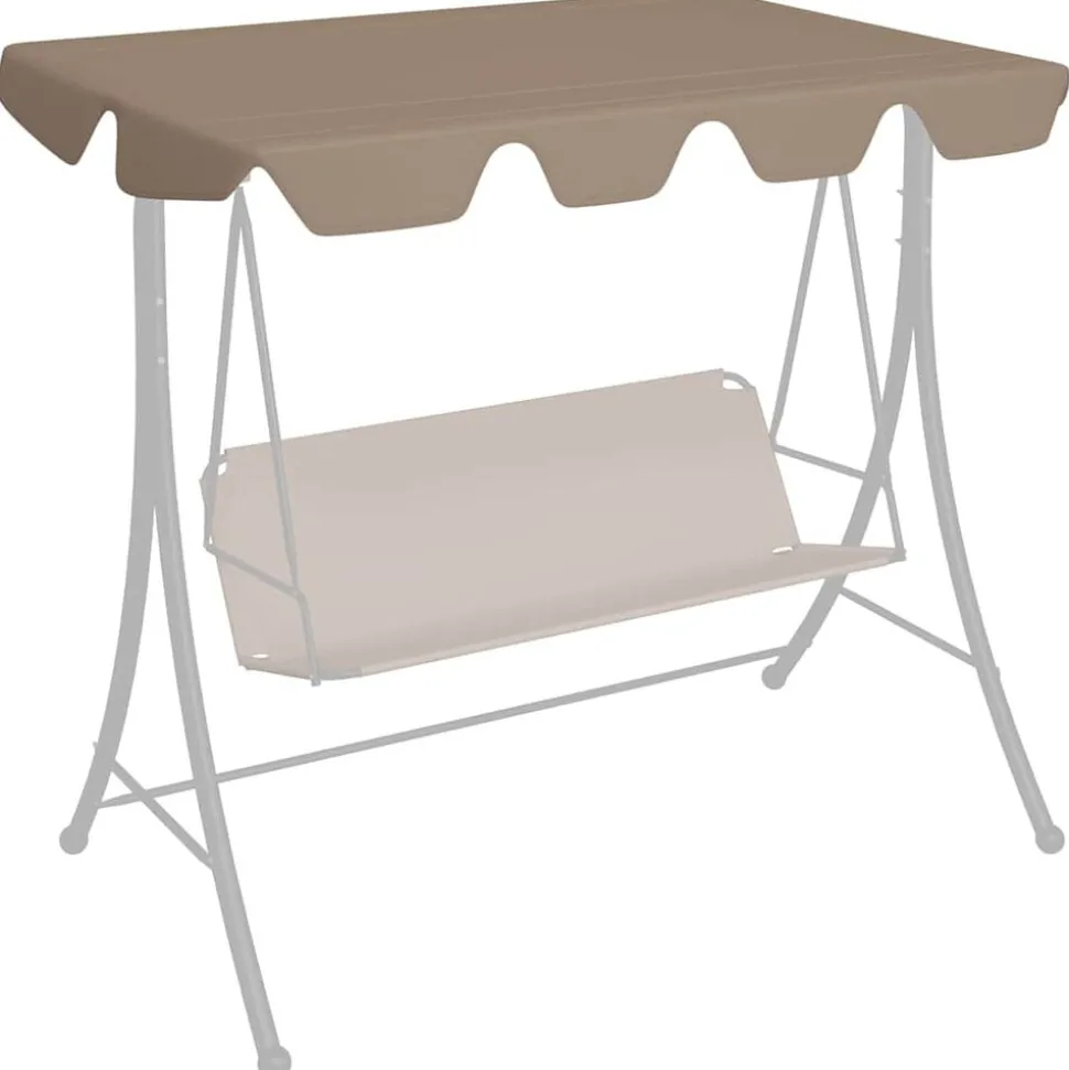 vidaXL Vervangingsluifel voor schommelbank 188/168x145/110 cm taupe